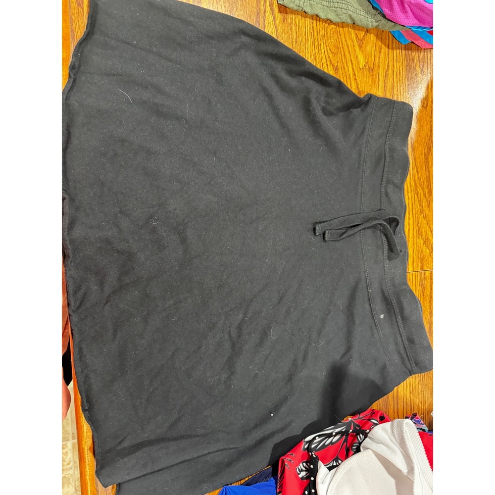 Aeropostale Womens Black Knit Drawstring Mini Skirt Size‎ Medium Raw Hem Casual